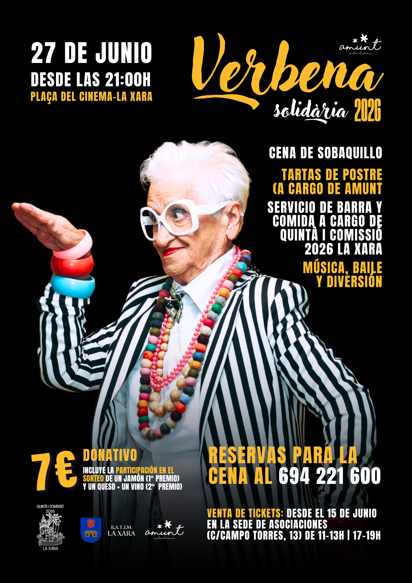 Cartel del próximo evento solidario de Amunt